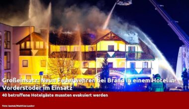 Großeinsatz: Neun Feuerwehren bei Brand in einem Hotel in Vorderstoder im Einsatz - laumat|at