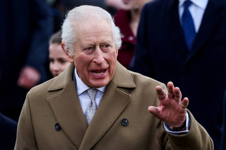 King Charles III at a Sunday service.