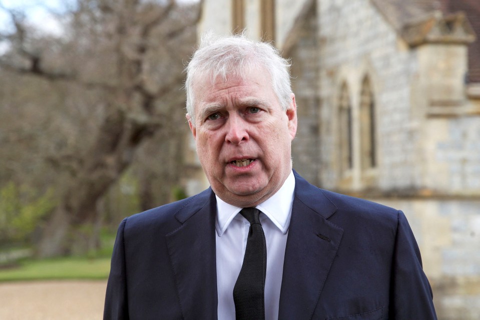 Prince Andrew speaking to the media.