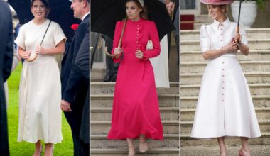 Princess Beatrice, Princess Eugenie, Zara Tindall Coordinate in Pink at Garden Party