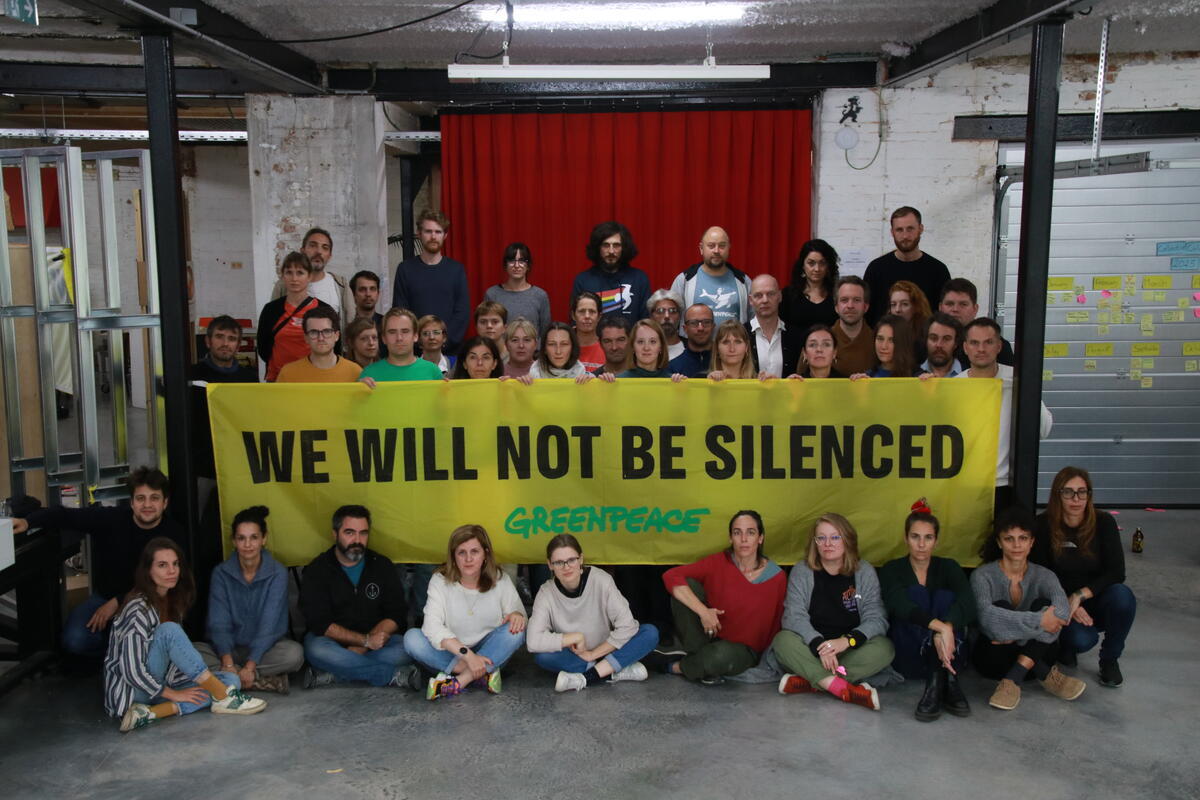 Global Week of Action: Solidarity against Energy Transfer's Lawsuit in Gent, Belgium. © Mathieu Soete / Greenpeace