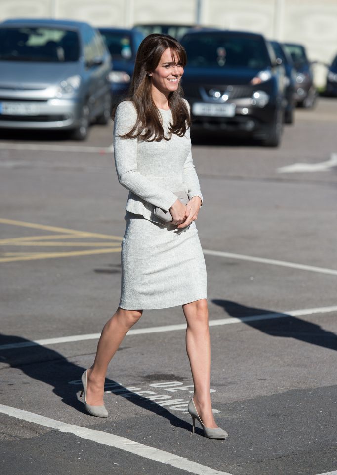 Catherine, Duchess of Cambridge, arriving for a visit.