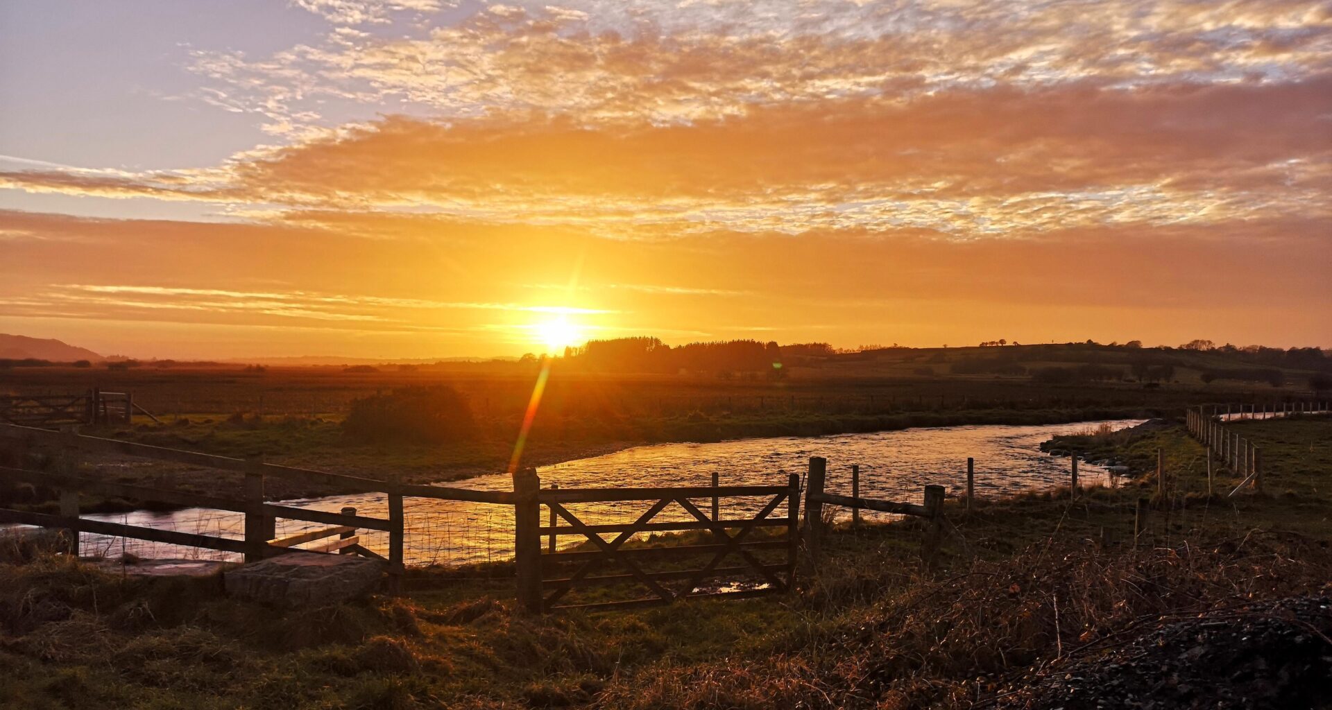 Sunset over the river Teifi