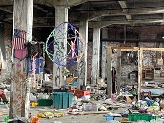 A homeless encampment was located inside the former Quin-T property near 16th and French streets.  The buildings at that site have since been demolished.