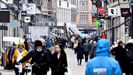People walk on a street in Copenhagen, Denmark. File photo: Ritzau Scanpix/Philip Davali via Reuters