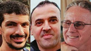 Les otages israéliens Or Levy, Eli Sharabi et Ohad Ben Ami, détenus à Gaza depuis le 7 octobre 2023. Les otages israéliens Or Levy, Eli Sharabi et Ohad Ben Ami, détenus à Gaza depuis le 7 octobre 2023.