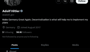 Hans? Why is there now grey verified account of Hitler on that shit website