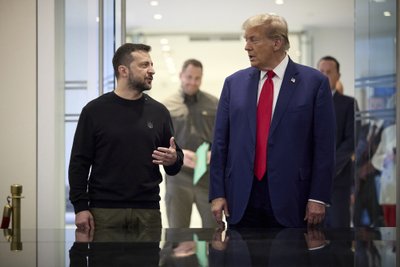 Volodymyras Zelenskis ir Donaldas Trumpas