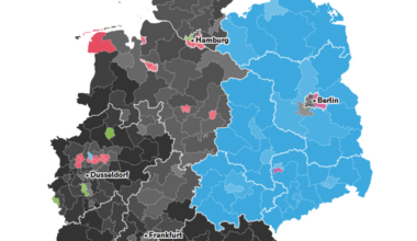 Germany Vote by Region and State 2021 vs. 2025 (Source: Reuters)