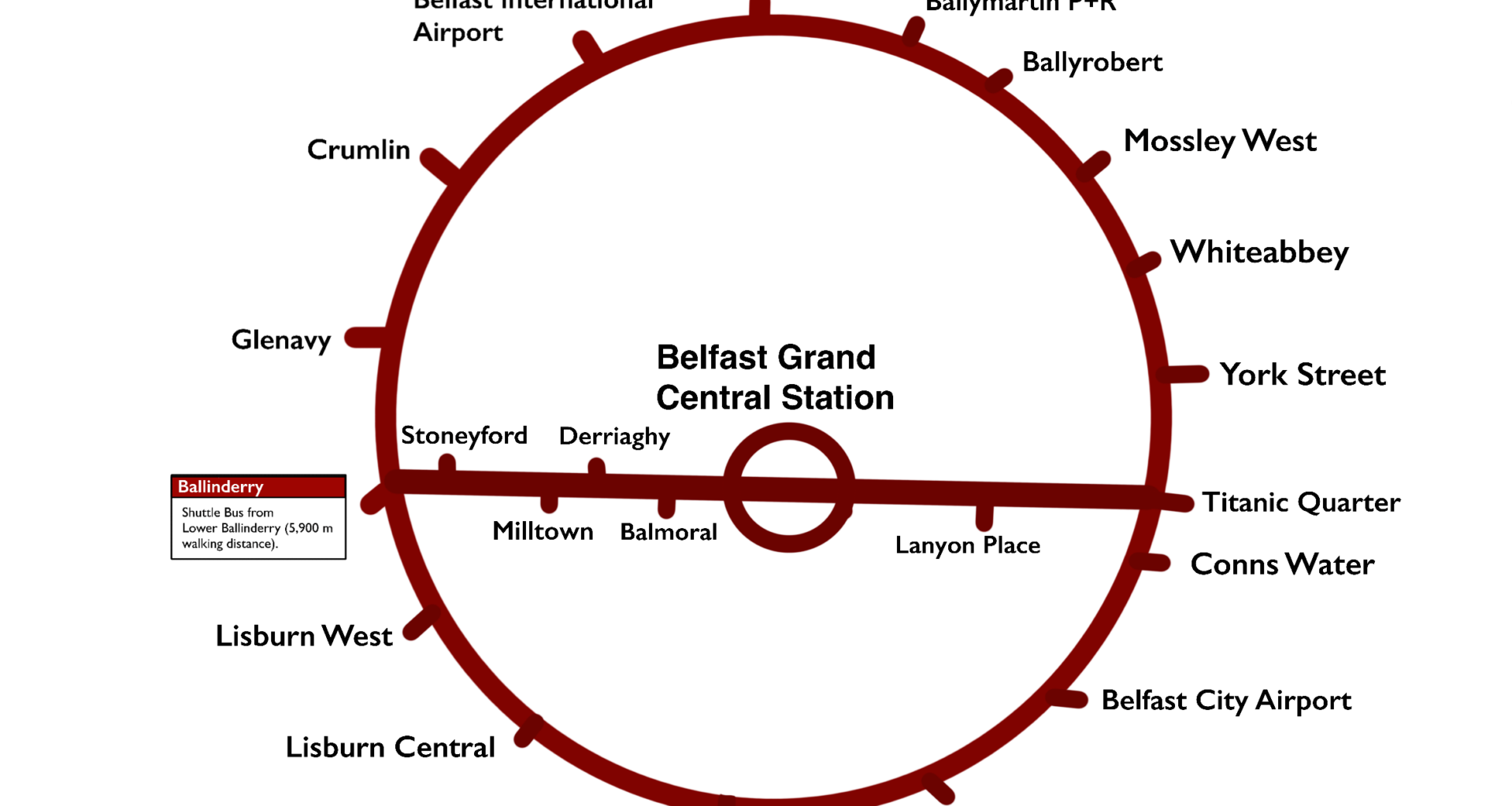 I was bored and done this Bus loop around Greater Belfast, I’m not good with designing but please give feedback.