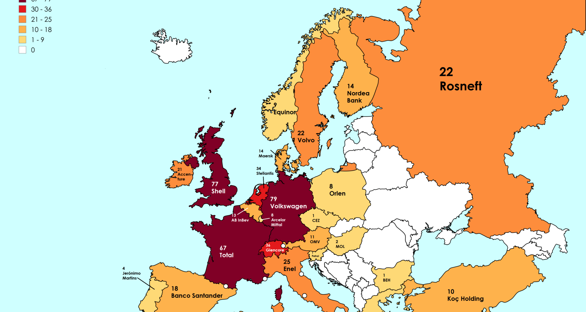 [OC] European Fortune 500 Companies