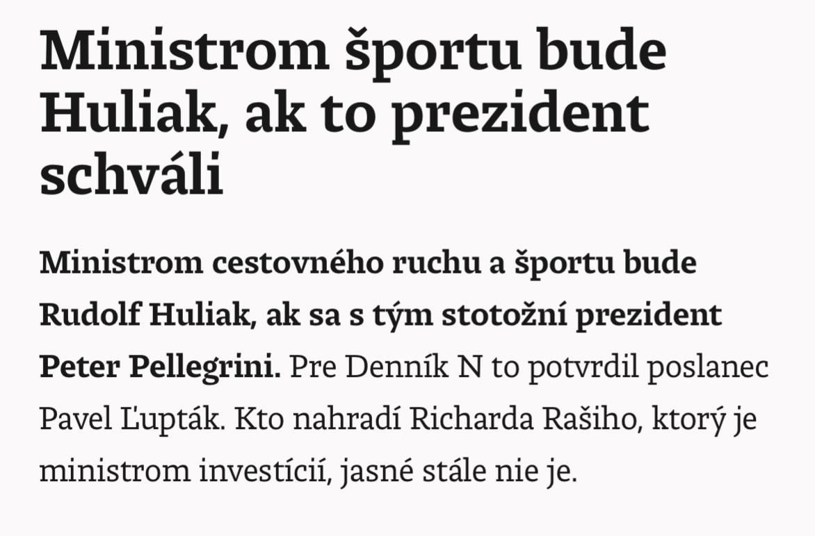 Huliak ako minister športu