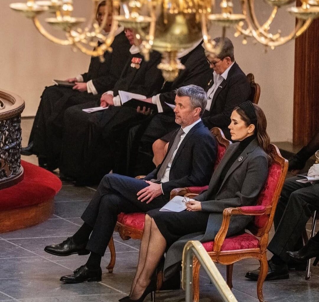 King Frederik and Queen Mary of Denmark attended a service hosted by the Danish Parliament in commemoration of the anniversary of Russia's invasion of Ukraine.