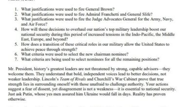 Rep. Eugene Vindman (D-VA07) Sends Letter to Trump Demanding Justification for Firing Top Military Leadership, Urges Return to Prioritizing National Security