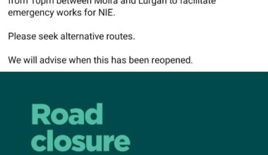 M1 Closure tonight Lurgan <-> Moira for NIE emergency works