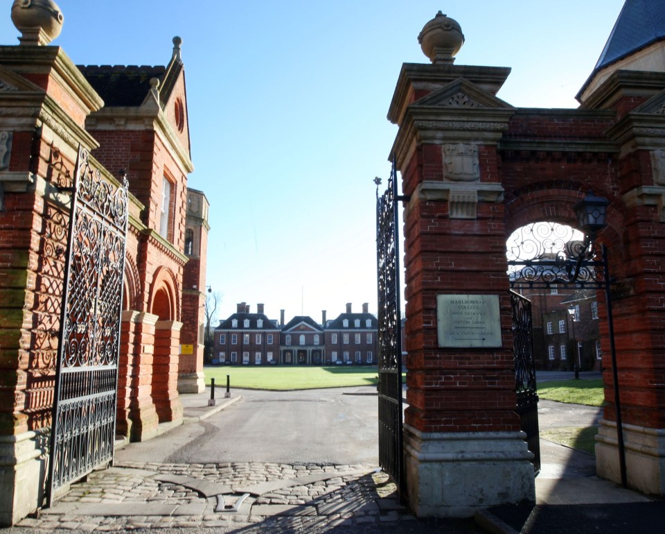 Marlborough College entrance gates and main building.