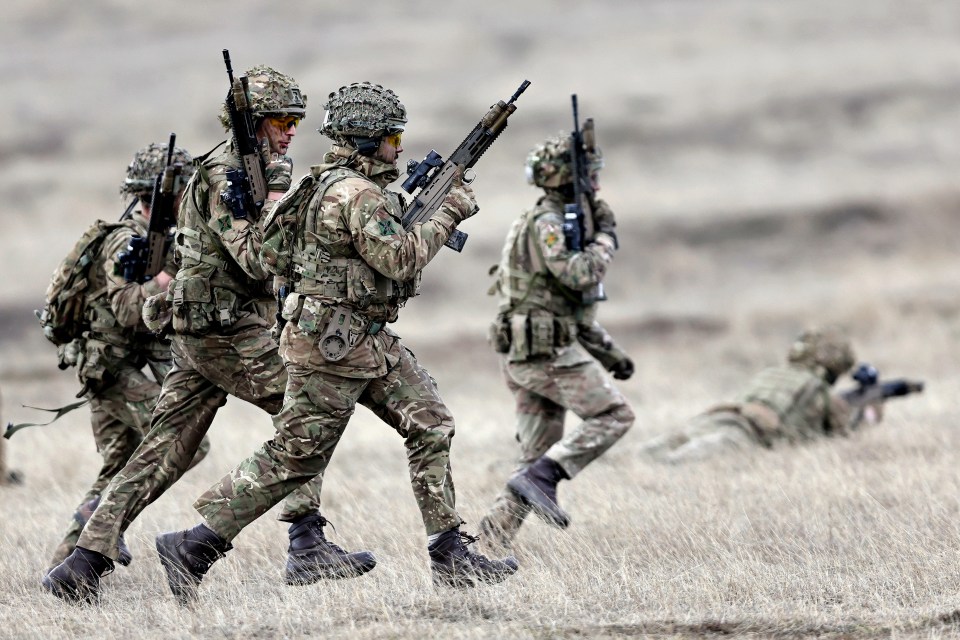 NATO soldiers participating in a military exercise.