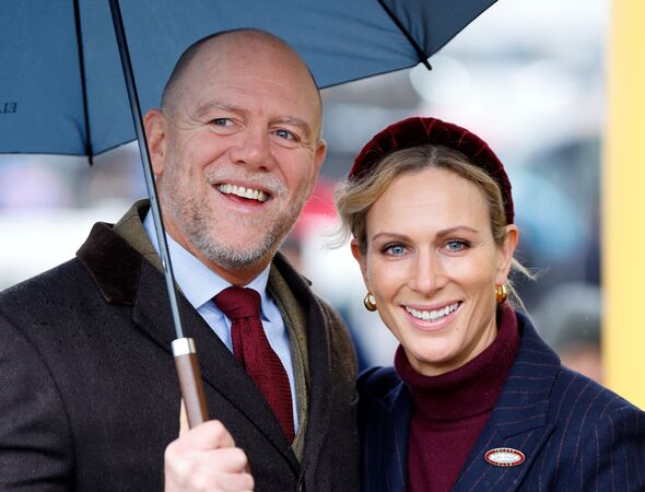Zara Tindall And Family Attend New Year's Day Racing Meet At Cheltenham Racecourse