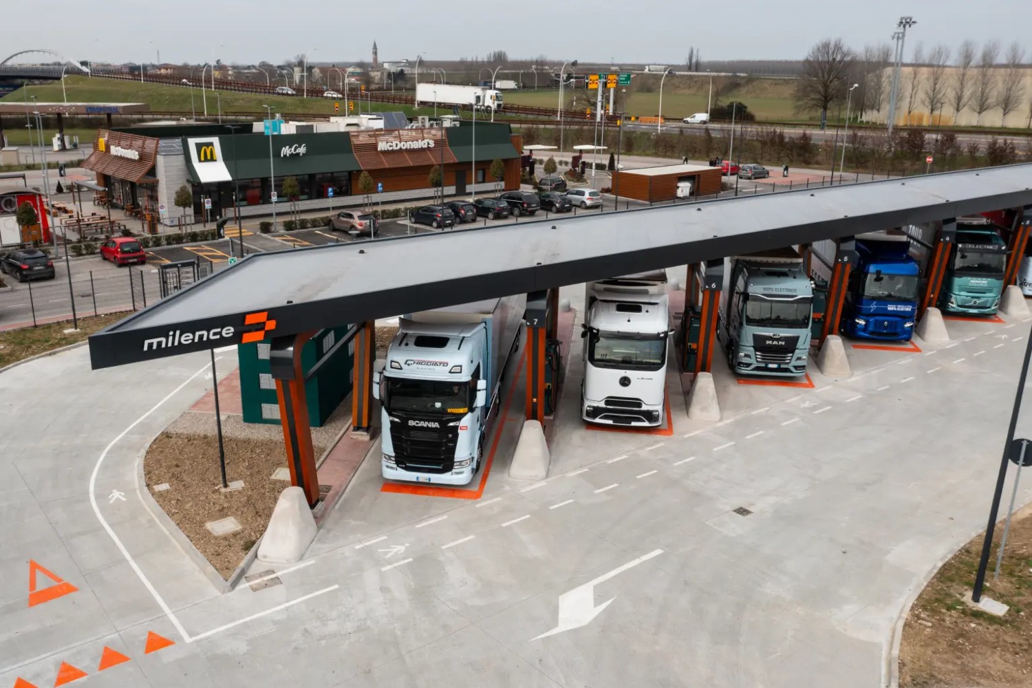 Milence opens truck charging park in Italy