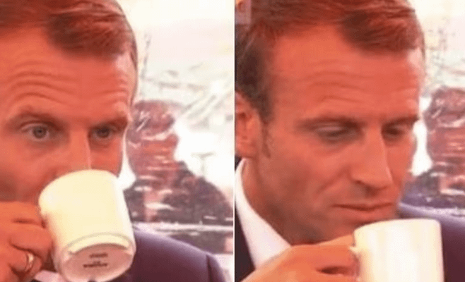 Post your favourite pict of your country leader, here is Macron tasting the famous finnish coffee