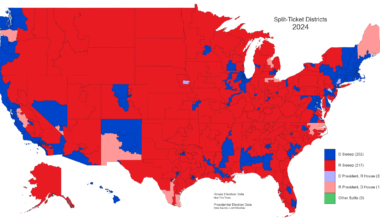 [OC] Split-ticket districts in the 2024 US presidential election