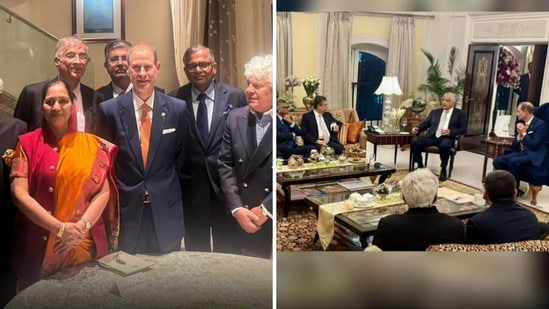 Prince Edward, the youngest brother of King Charles III, arrived in Mumbai on Sunday as a part of his three-day India visit(Instagram/n_hiranandani)