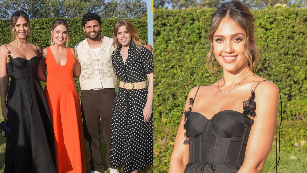 CANNES, FRANCE - JUNE 17: (L-R) Jessica Alba, Dustee Jenkins, Chief Public Affairs Officer, Spotify, Jay Shetty and Princess Beatrice of York and attend Spotify’s intimate evening of music and culture featuring a performance from John Legend at Cannes Lions 2024 on June 17, 2024 in Cannes, France. (Photo by Antony Jones/Getty Images for Spotify )