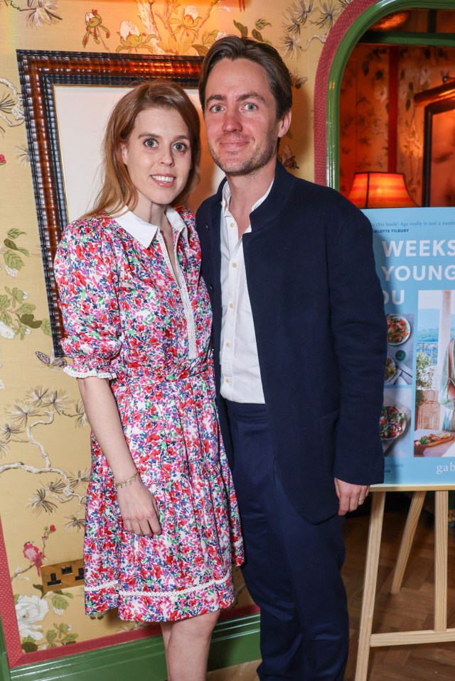 Princess Beatrice and Edoardo Mapelli Mozzi at a book event.