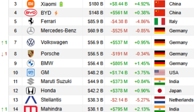Tesla holds just 1% of global car sales but is valued higher than the companies selling the other 99% combined. [OC]