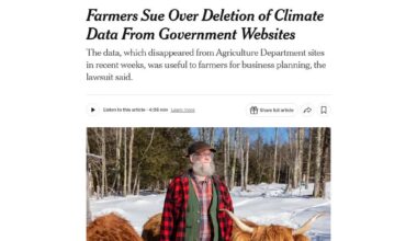 Farmers Sue Over Deletion of Climate Data From Government Websites