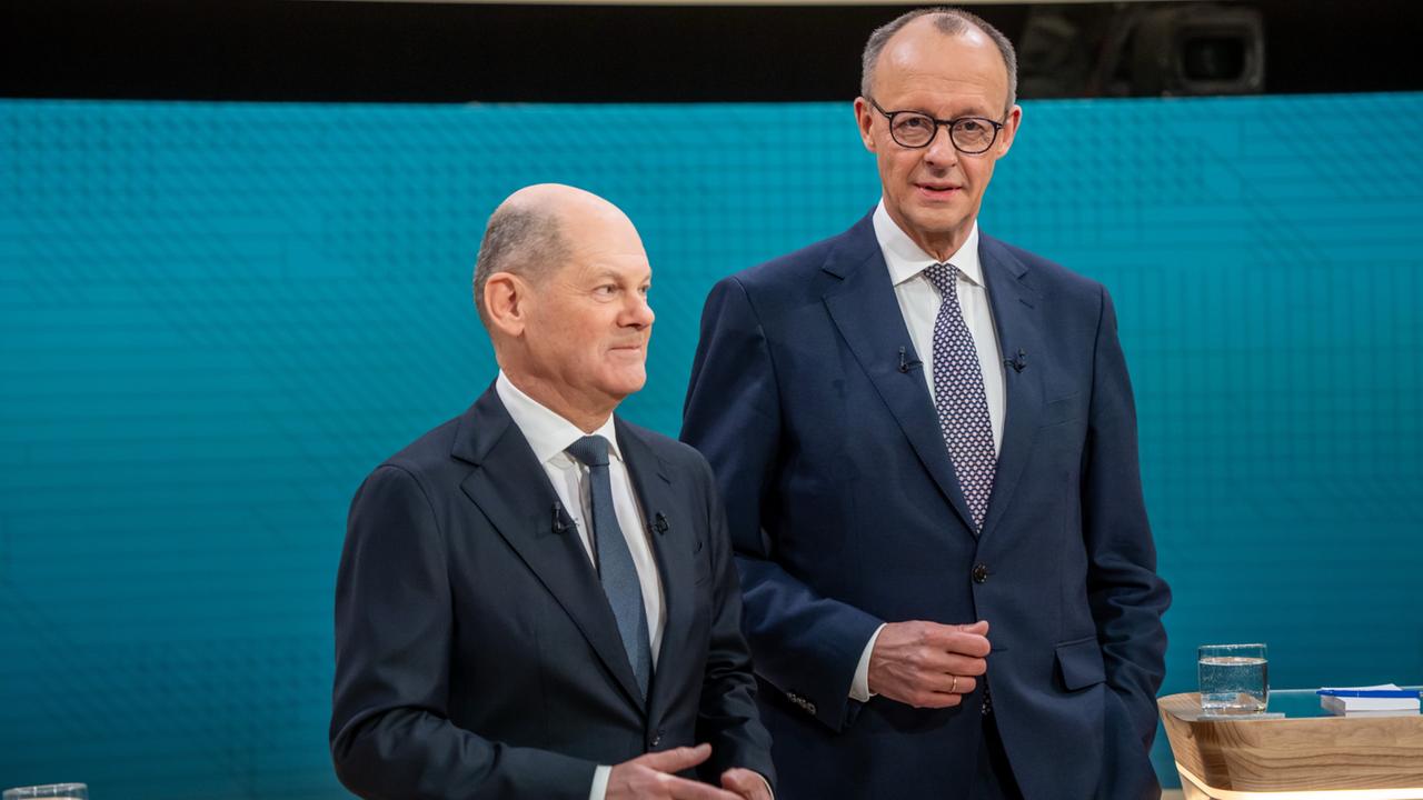 TV-Duell: Scholz angriffslustig, Merz betont staatsmännisch