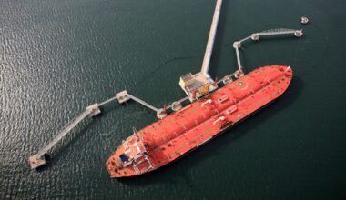 Stock photo shows an oil tanker at a terminal
