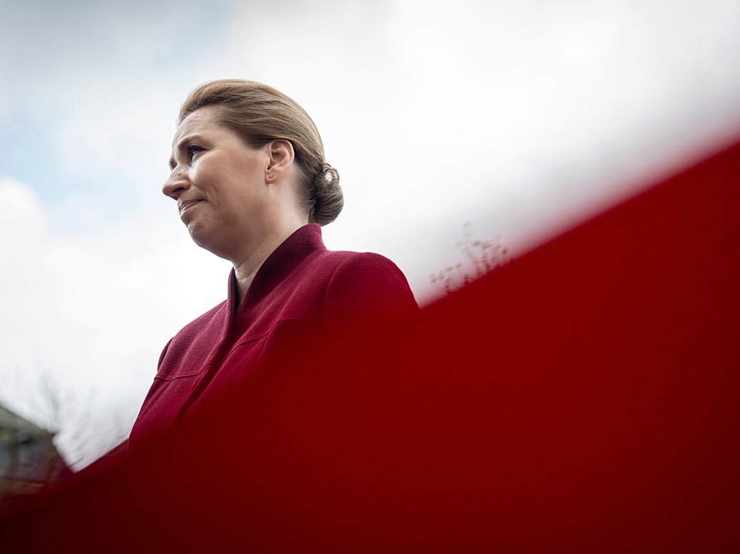 Danish Prime Minister Mette Frederiksen profile view