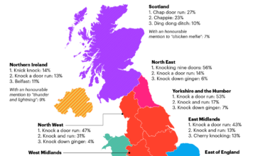 [OC] Mapped - what do Britons call the game where you knock on someone's door and run away?