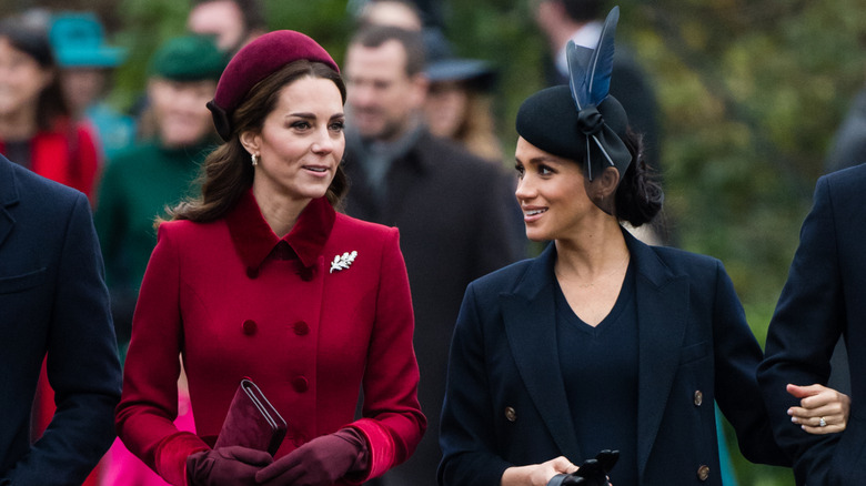 Kate Middleton and Meghan Markle having a conversation