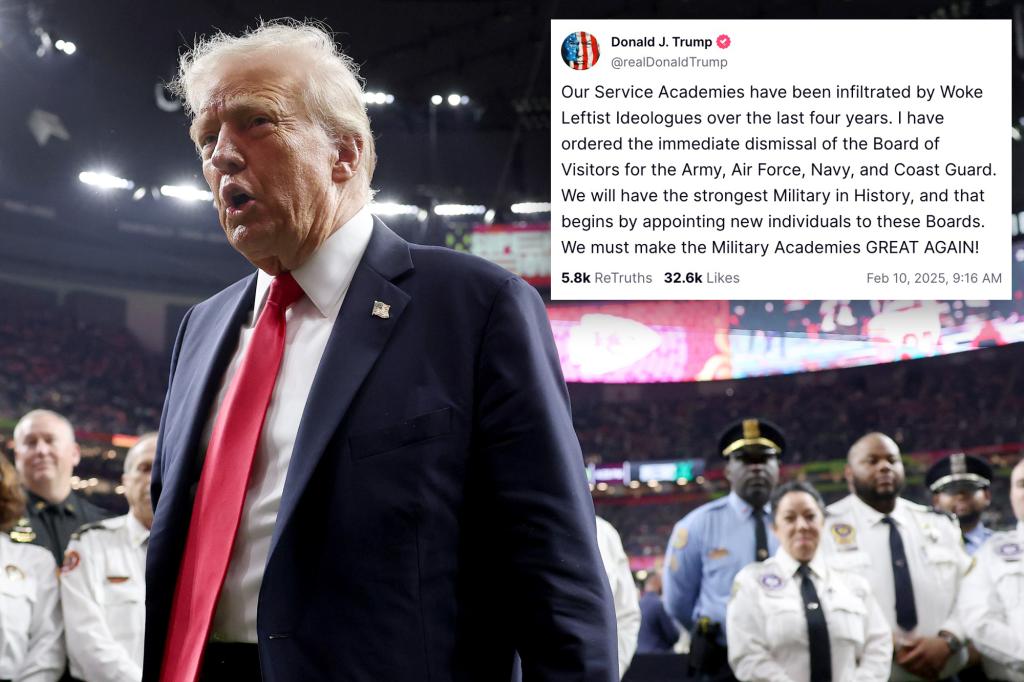Trump mass-fires military academies' 'boards of visitors' in purge of 'woke leftist ideologues'