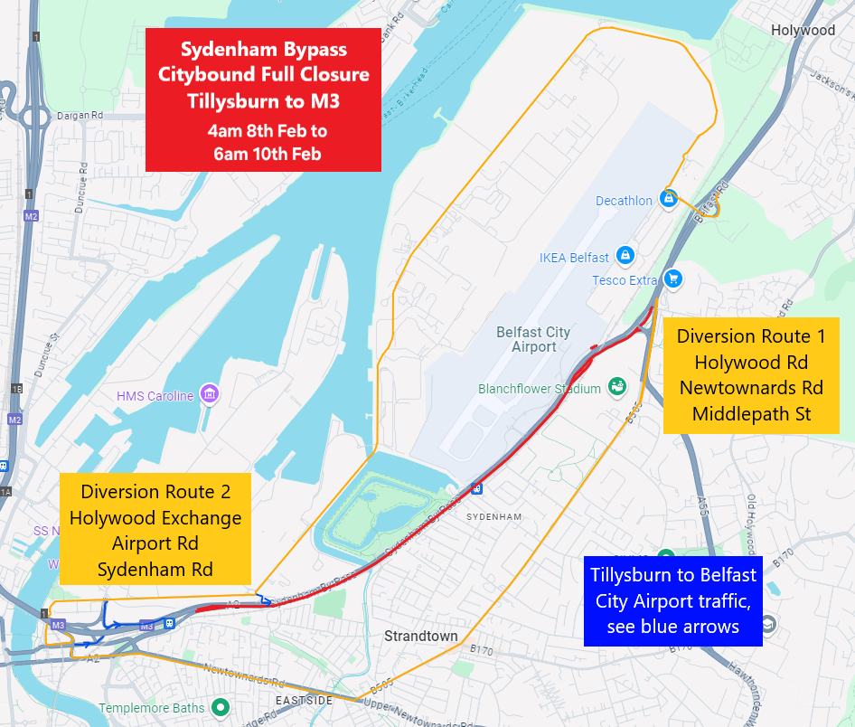 Sydenham Bypass Citybound Closure - Slight change this weekend starts 4am Saturday 8th.