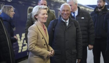 Foreign leaders visit Ukraine to show their support on war's 3rd anniversary