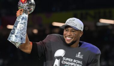 Eagles running back Saquon Barkley sets the NFL's season rushing record, including the playoffs
