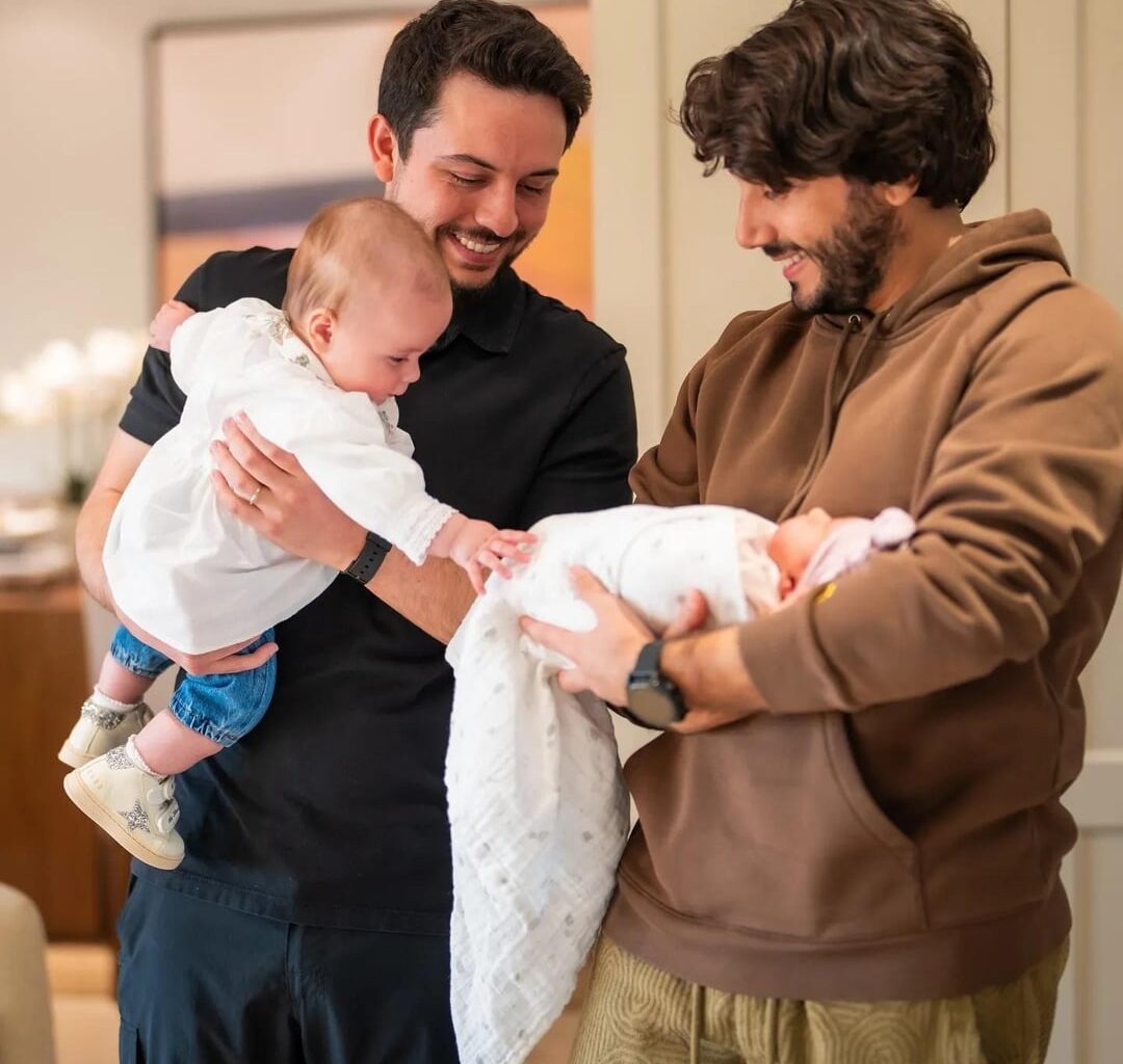 Hussein, Rajwa, and Iman with Their New Niece/Cousin