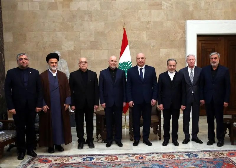 Meeting of the Majles speaker and the Iranian foreign minister with the Lebanese president (Iranian Foreign Ministry website, February 23, 2025)