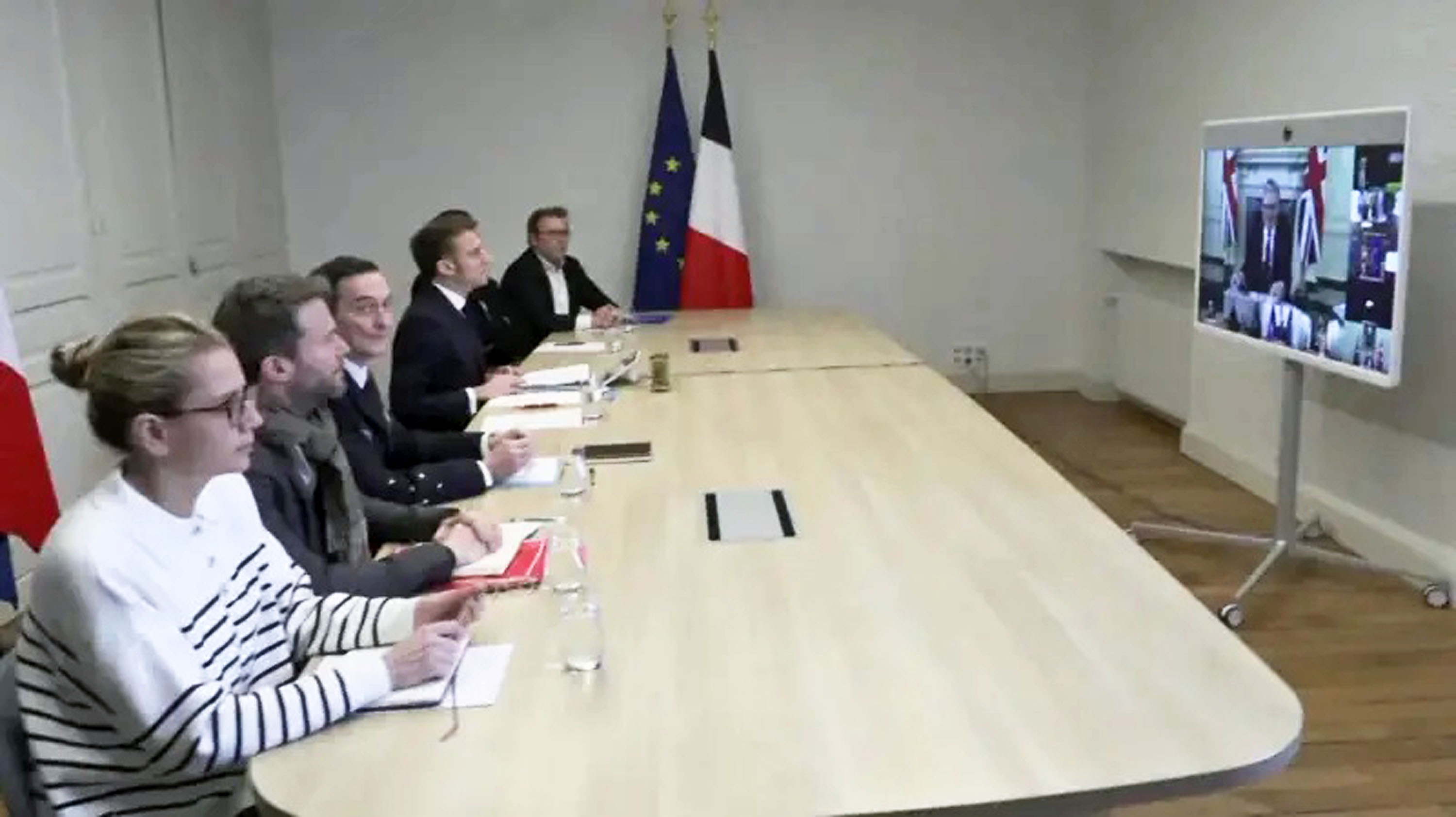 President Macron of France joined the talks