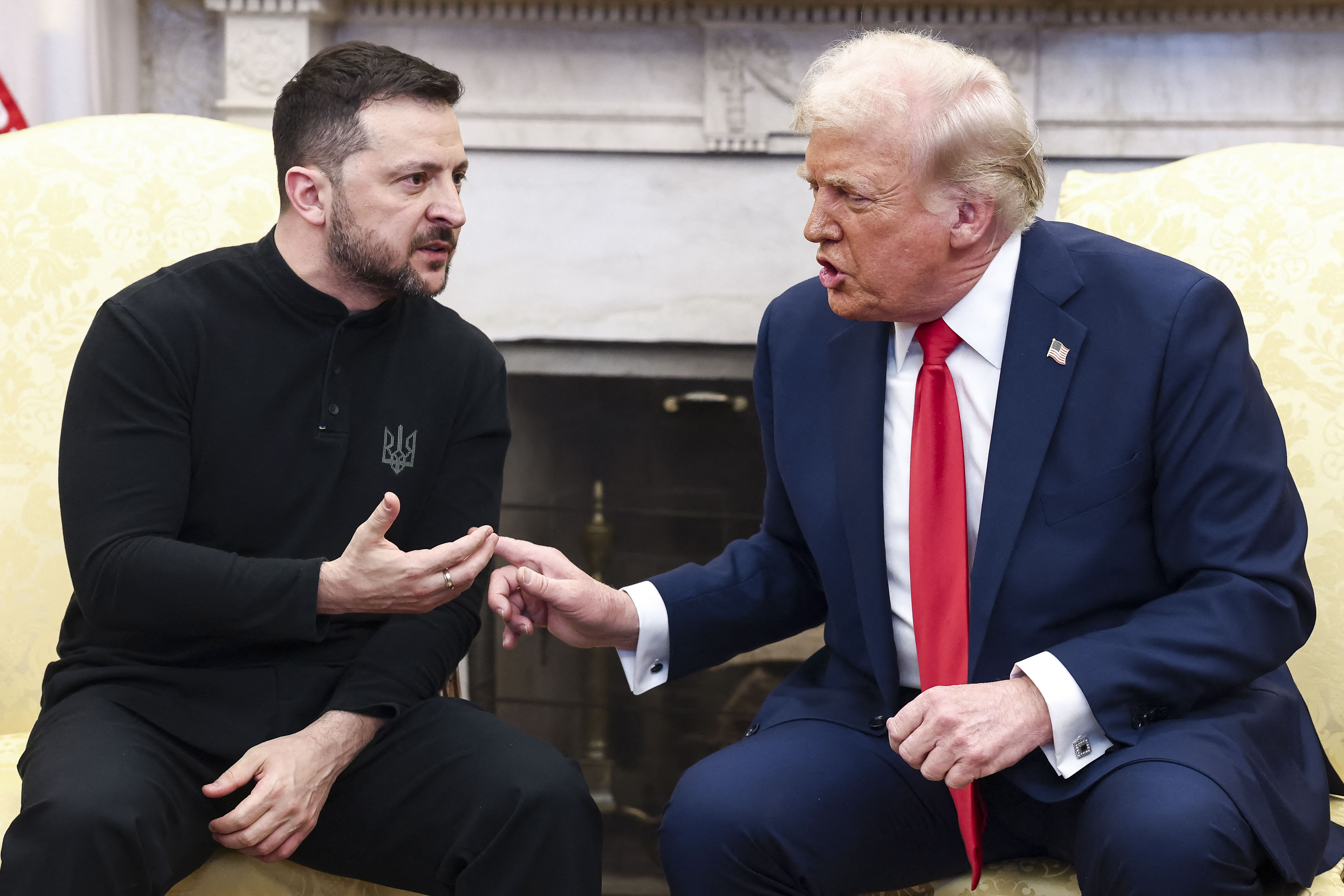 President Zelensky and President Trump during their acrimonious meeting in the Oval Office