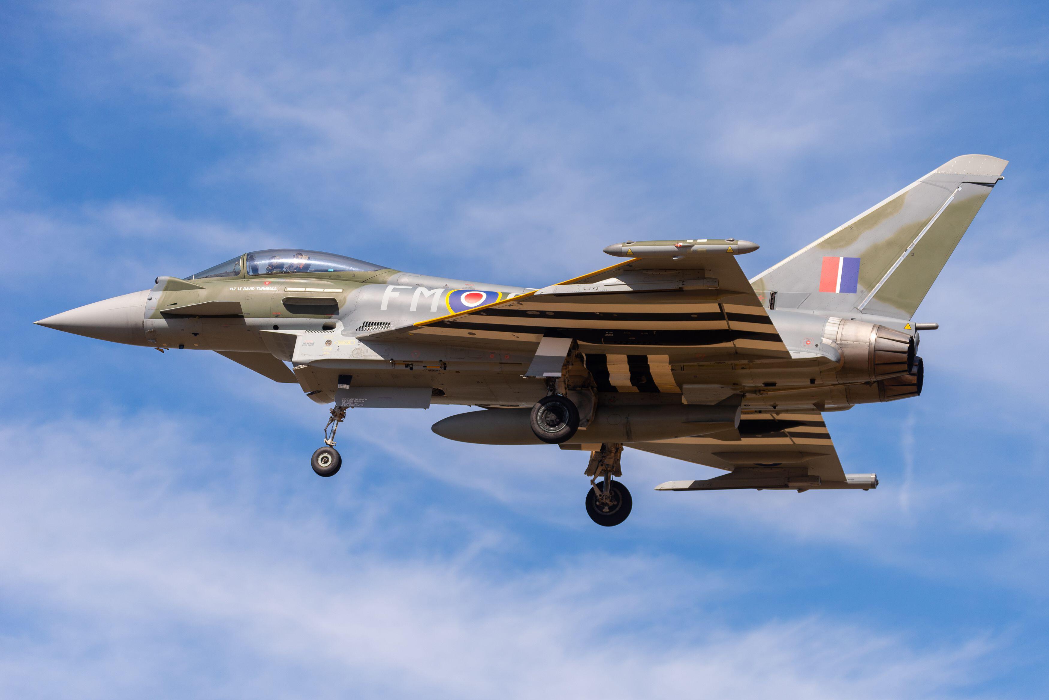 A Royal Air Force Eurofighter Typhoon fighter jet