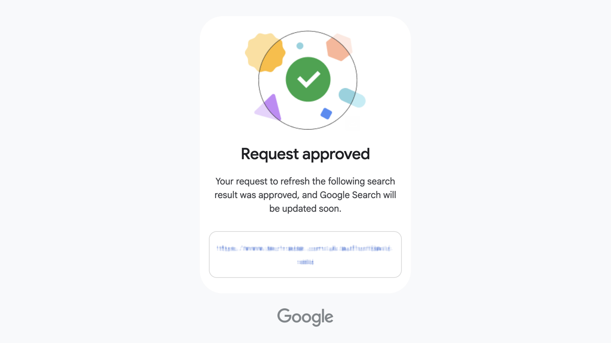 screenshot of "request approved" screen