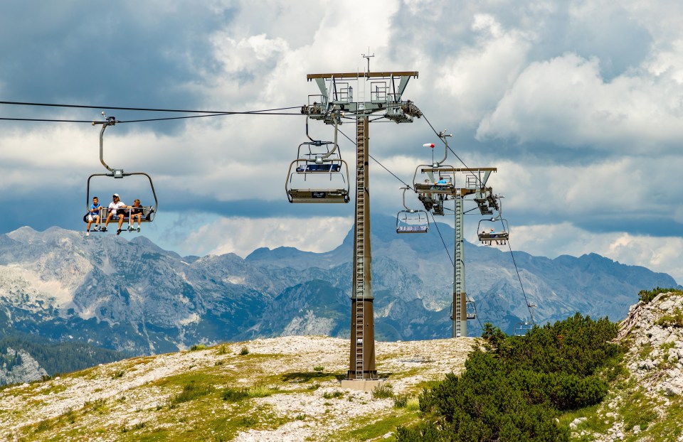 Ski lift chairs at Vogel ski resort.