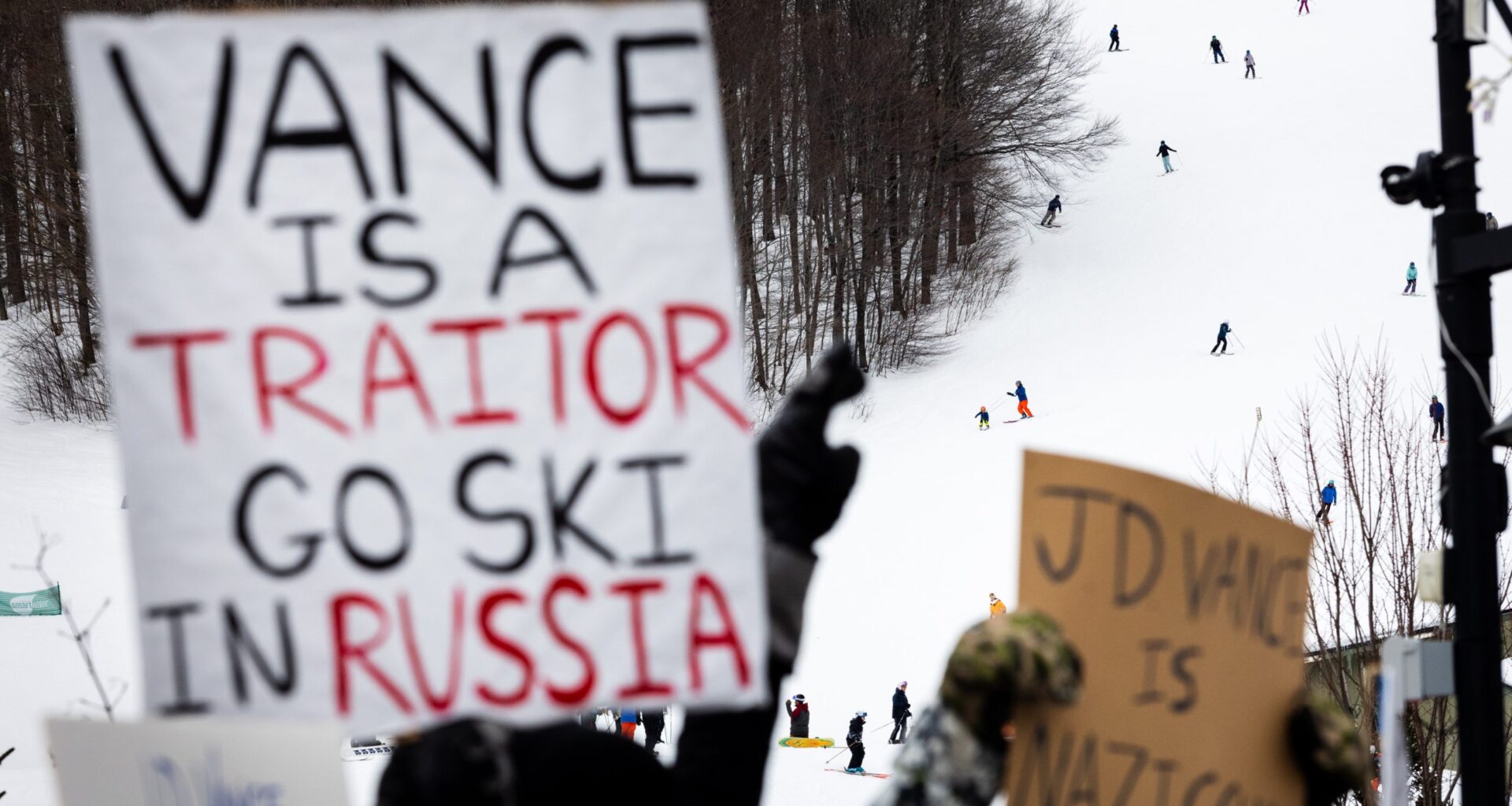 More than a thousand people protest Vice President JD Vance’s visit to Vermont