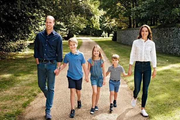 The Prince and Princess of Wales with their children 
