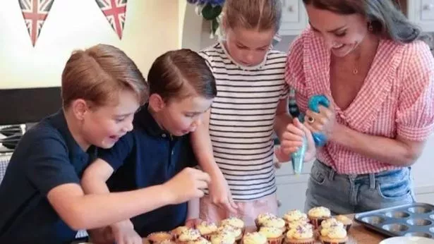 Kate Middleton wore the gingham blouse to help bake cakes with her children in 2022
