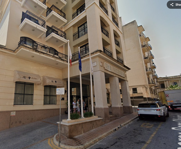 The Victoria hotel is on Gorg Borg Olivier Street, Sliema, a coastal town on Malta